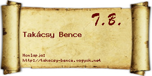 Takácsy Bence névjegykártya